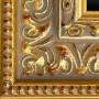 Κορνίζα σκαλιστή πατίνα μπεζ με φύλλο χρυσό